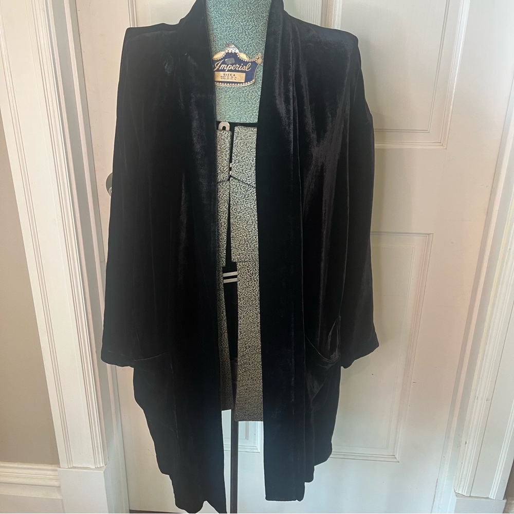 Eileen Fisher Black Velvet Blazer NWT Size L